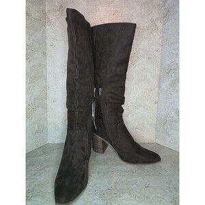 Western Cowboy Boots Women Sz 9.5 Pointed Toe Knee High Cowgirl Brown Comfort